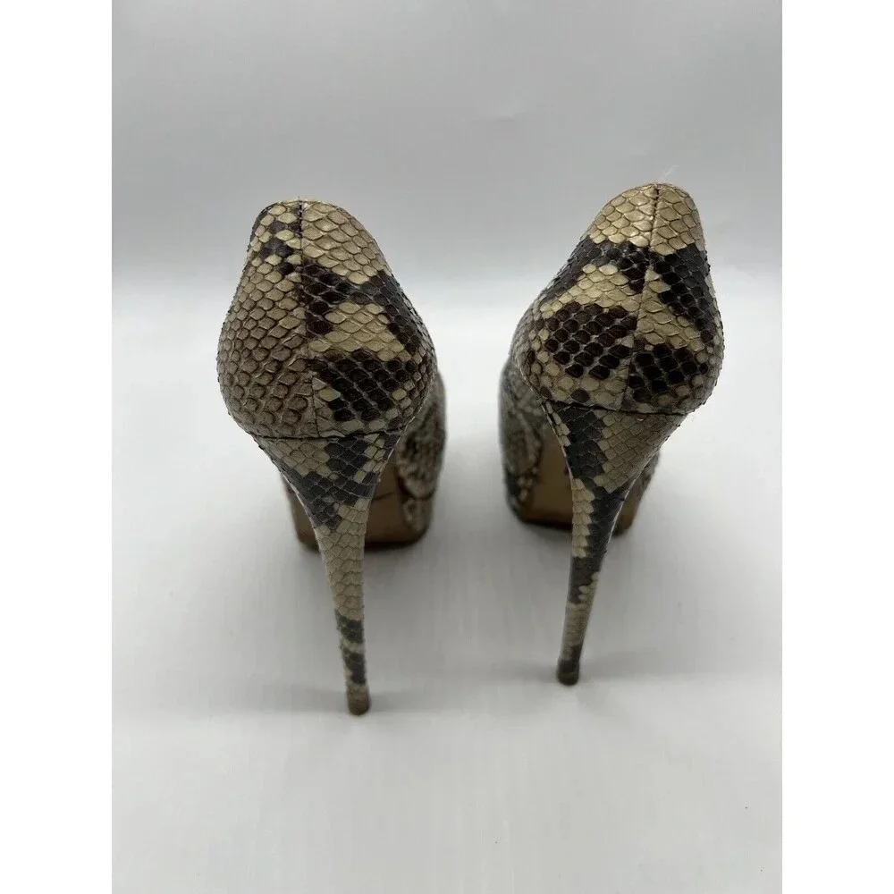 Alexandre Birman Women Python Platform High Heels Pumps Shoes Size 36.5 Snake